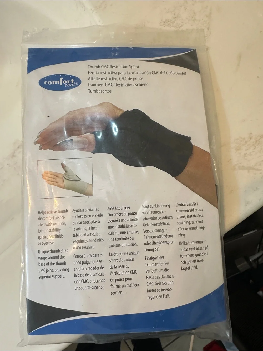 adidas Black Wrist/Thumb Support Brace